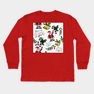 Santa Bells Kids Long Sleeve T-Shirt